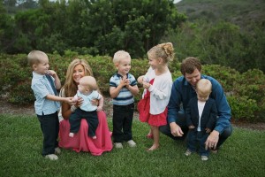 Wallace Family; One Glass Slipper; five kids, golf course; laughing together