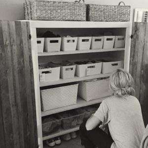 Barn Door Dresser|Bookshelf turned into a dresser|Meg Wallace|One Glass Slipper|DIY