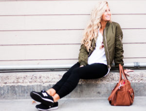 army green bomber | meg marie wallace | spring outfit