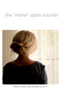 the "marie" updo by meg marie wallace; easy 3 step updo
