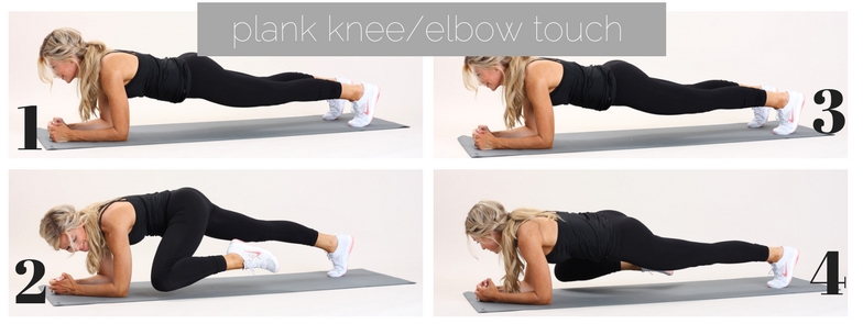 plank knee elbow touch