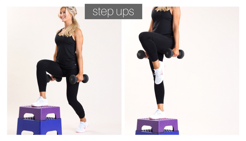 weighted step ups | meg marie fitness | fit for a purpose