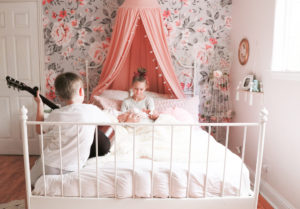 Kate's room with coloray decor | meg marie Wallace | wall paper | girls room